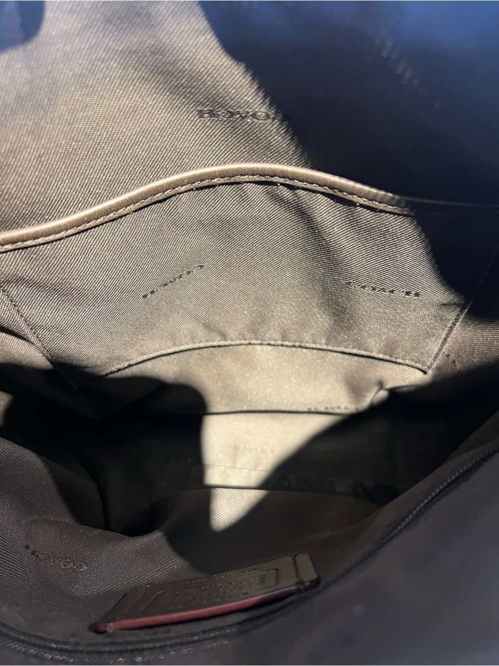 Coach Brown Signature Canvas Shoulder Bag with Dark Trim - Picture 11 of 12